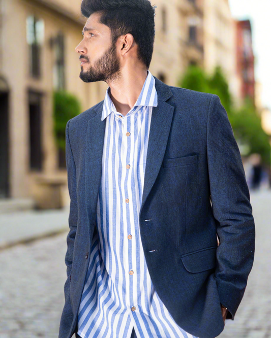 Fitted Cotton Blazer