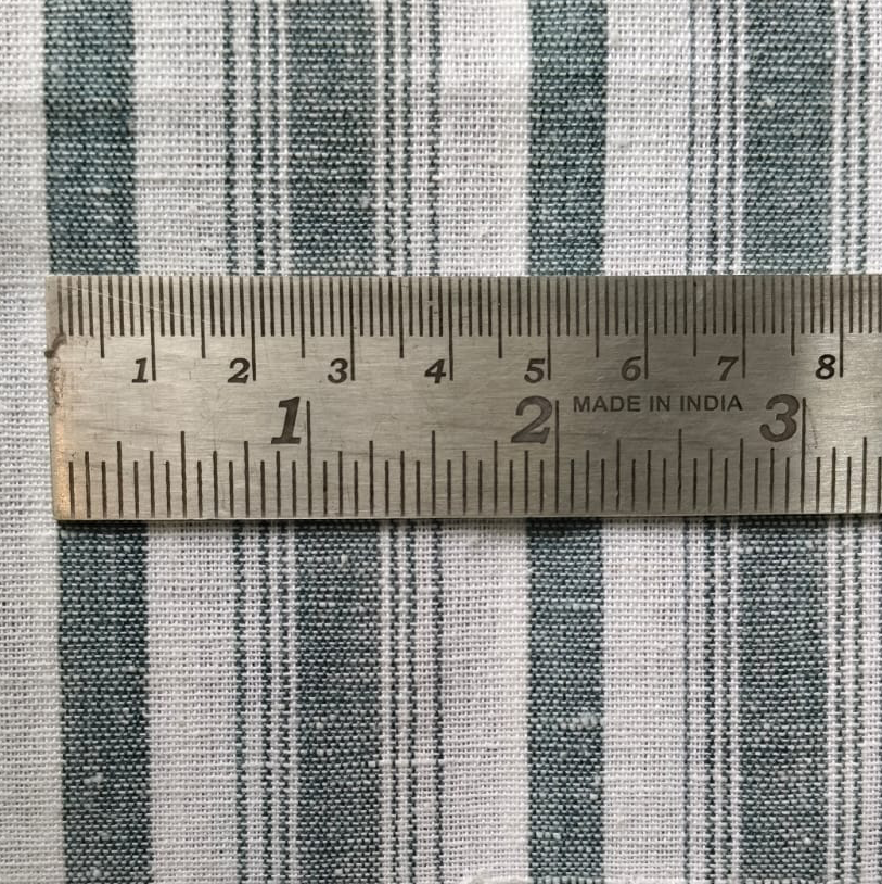 Cotton Khadi Fabric Stripe Grey