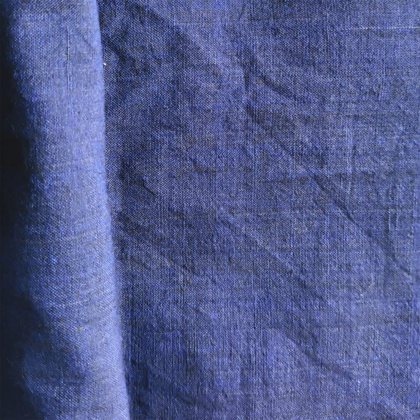 Cotton Handloom Fabric Ink Blue