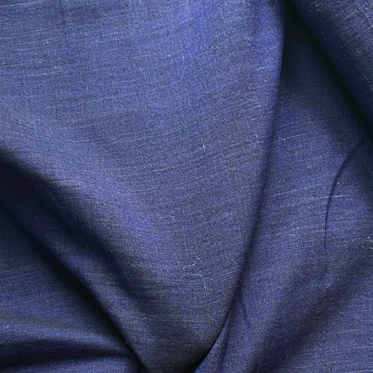 Cotton Handloom Fabric Ink Blue