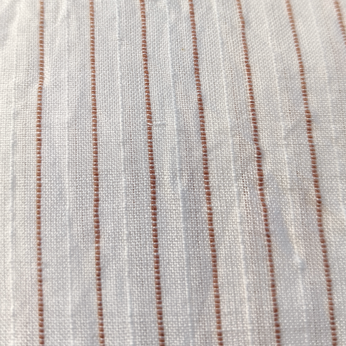 Cotton Handloom Fabric Stripe L Brown