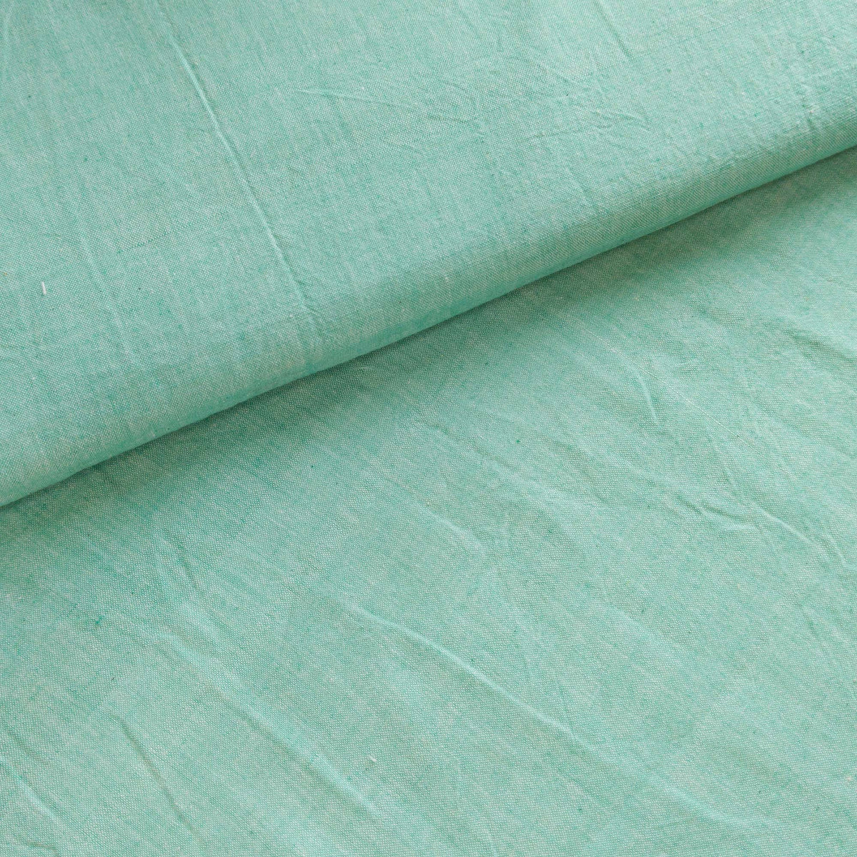 Cotton Handloom Fabric Ocean Green