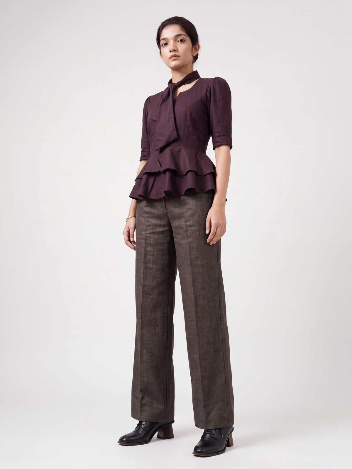 Semi-formal Peplum top