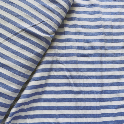 Cotton Handloom Fabric Sky Blue stripe