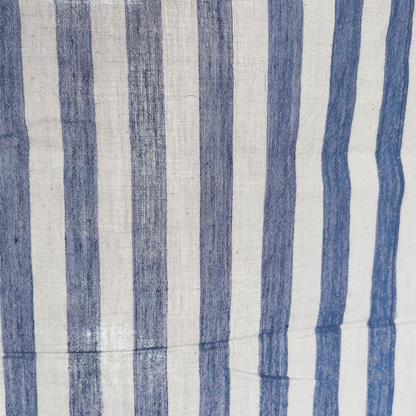 Cotton Handloom Fabric Sky Blue stripe