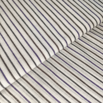 Cotton Handloom Fabric White traditional stripe