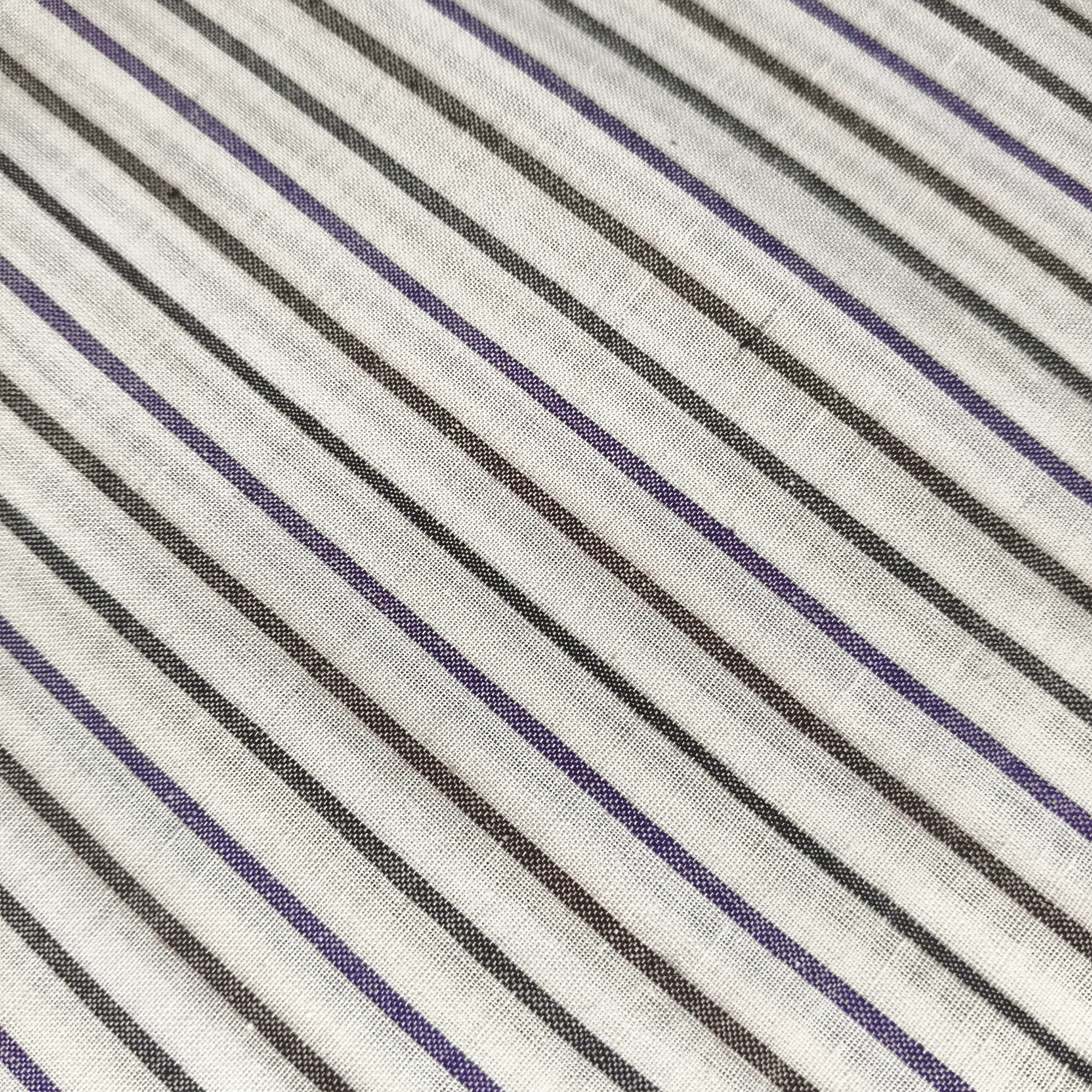 Cotton Handloom Fabric White traditional stripe