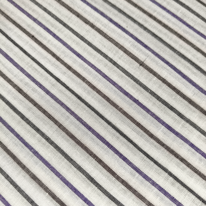 Cotton Handloom Fabric White traditional stripe