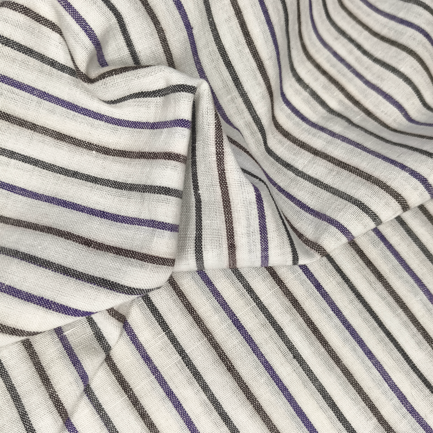 Cotton Handloom Fabric White traditional stripe