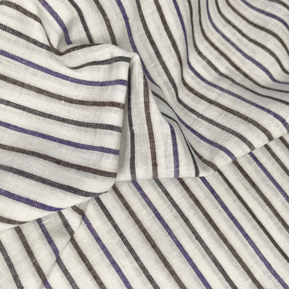 Cotton Handloom Fabric White traditional stripe