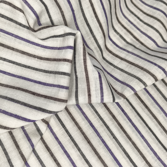 Cotton Khadi Fabric White traditional stripe