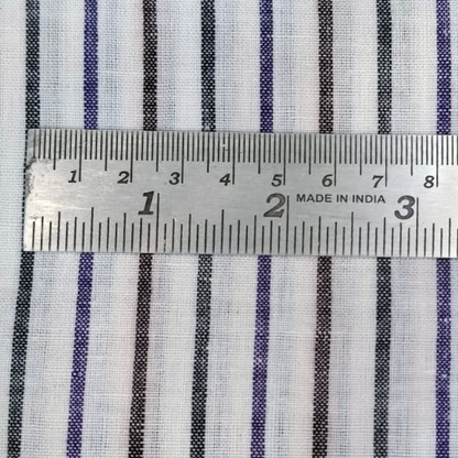 Cotton Khadi Fabric White traditional stripe