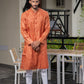 Tussar Handloom Long Kurta (Saffron)