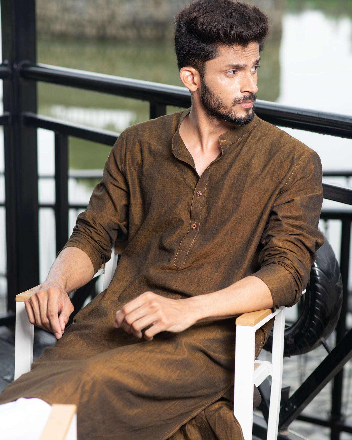 Full Sleeve Long Kurta Rusty Brown