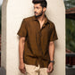 Half Sleeve Shirt Rusty Brown