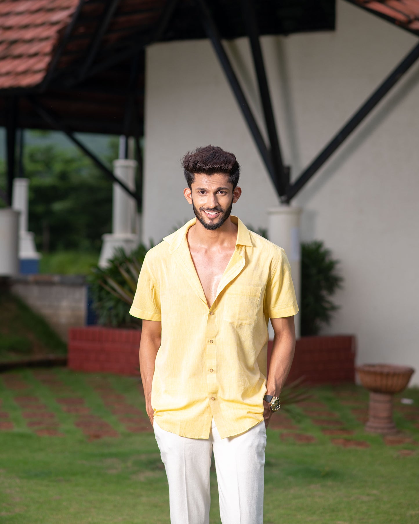 Half Sleeve Shirt Pastel Yellow