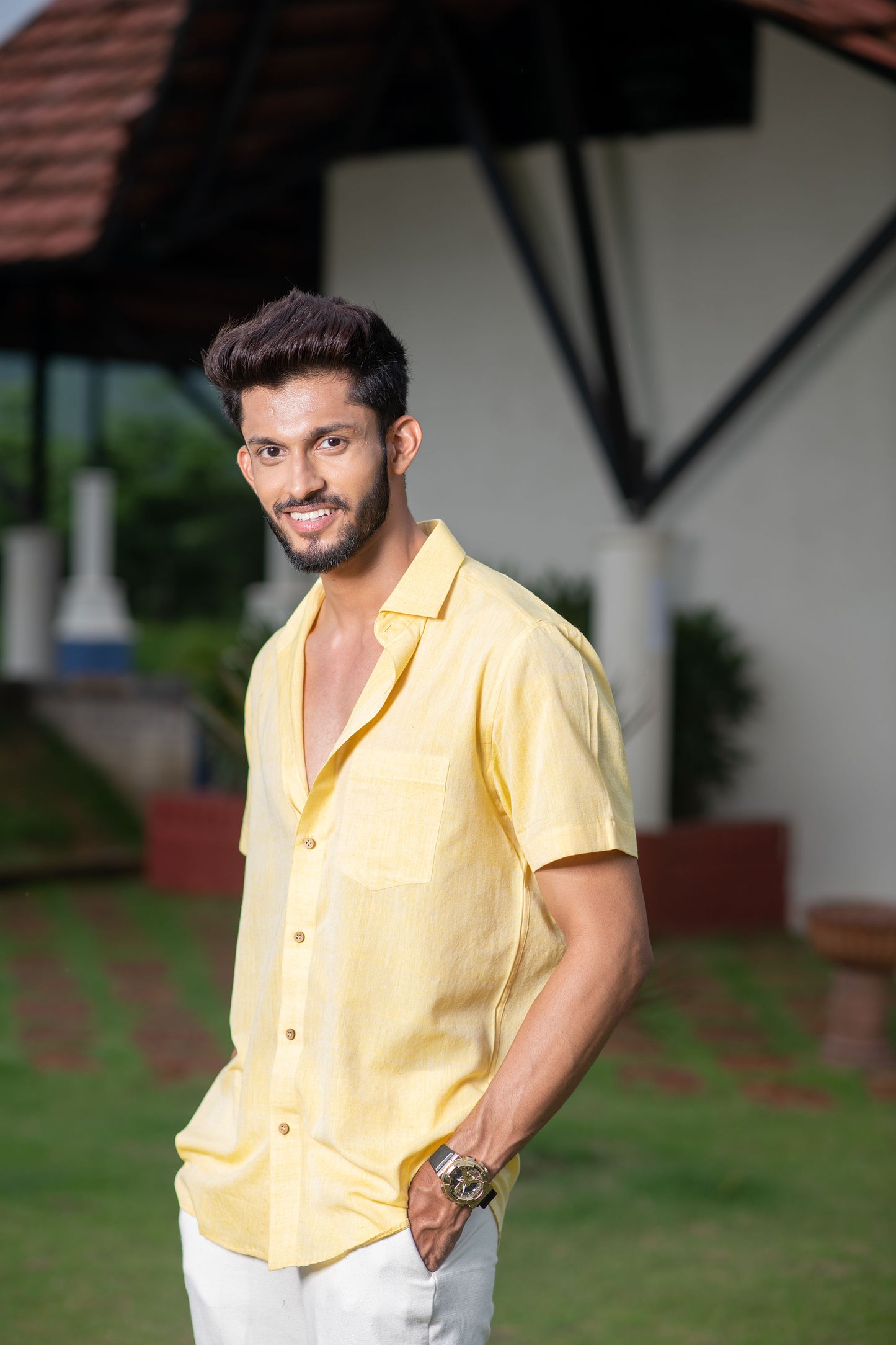 Half Sleeve Shirt Pastel Yellow