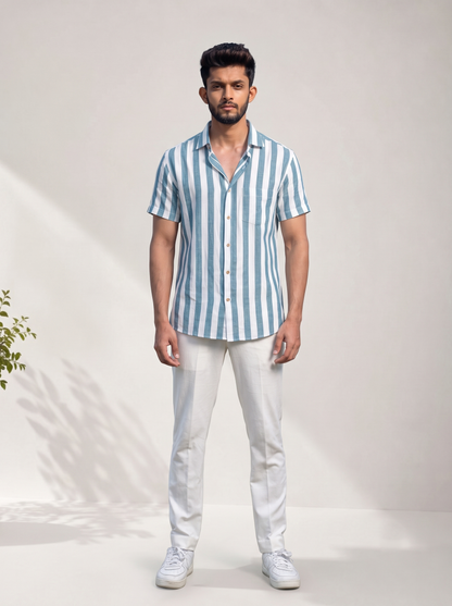 Casual Shirt Green Stripe