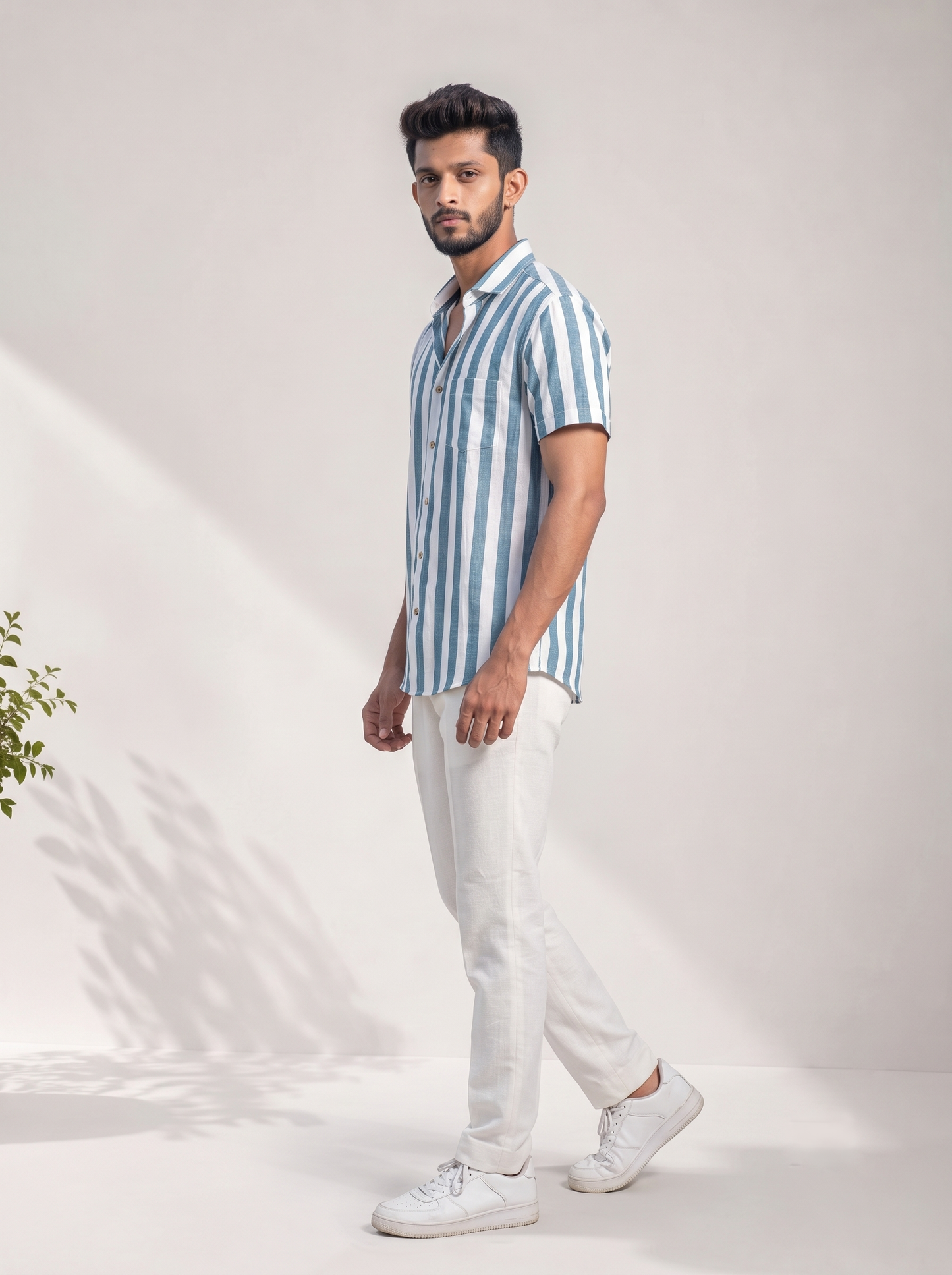 Casual Shirt Green Stripe