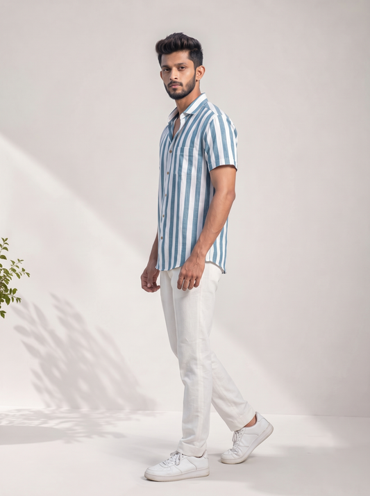 Casual Shirt Green Stripe