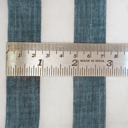 Cotton Handloom Fabric Ocean Blue stripe