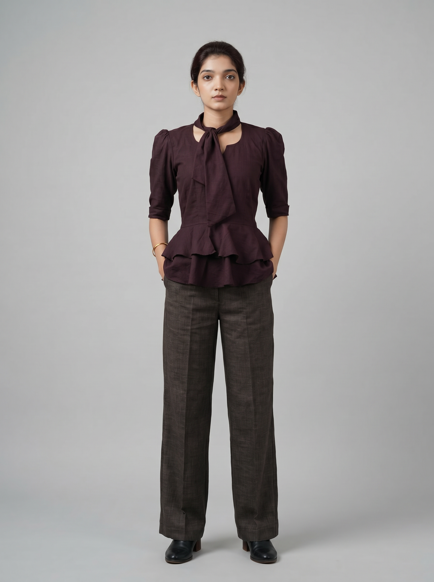 Semi-formal Peplum top