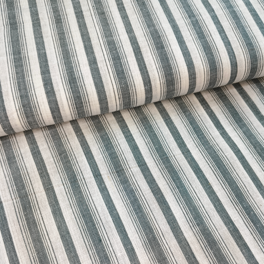 Cotton Khadi Fabric Stripe Grey