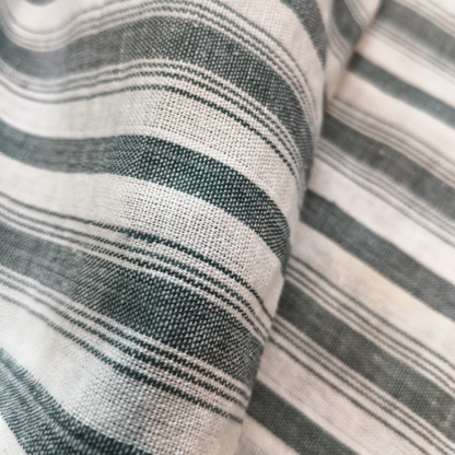 Cotton Khadi Fabric Stripe Grey
