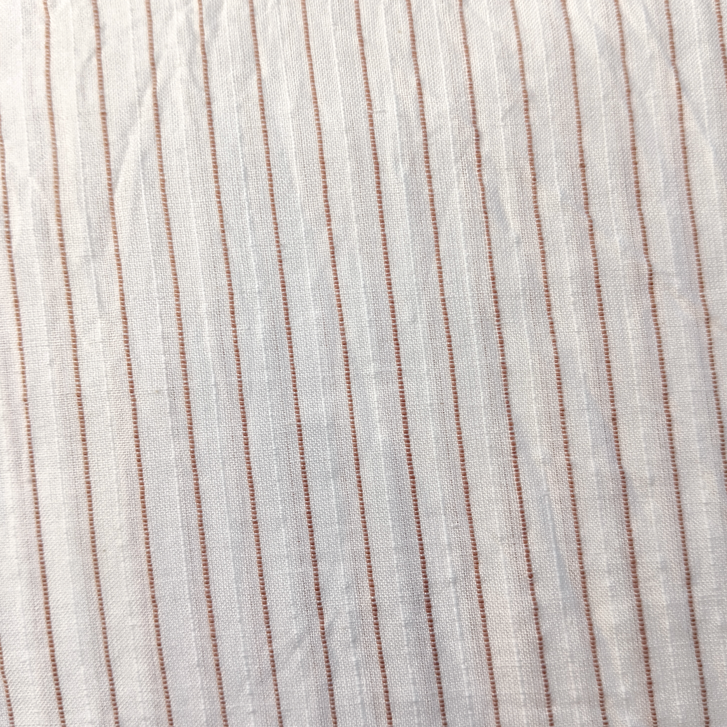 Cotton Handloom Fabric Stripe L Brown