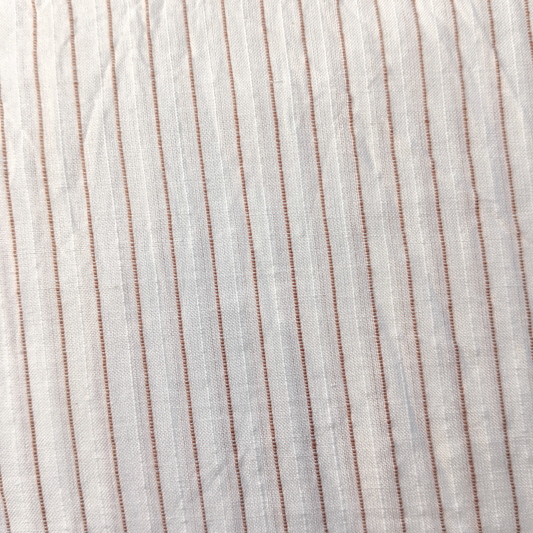 Cotton Khadi Fabric Stripe L Brown