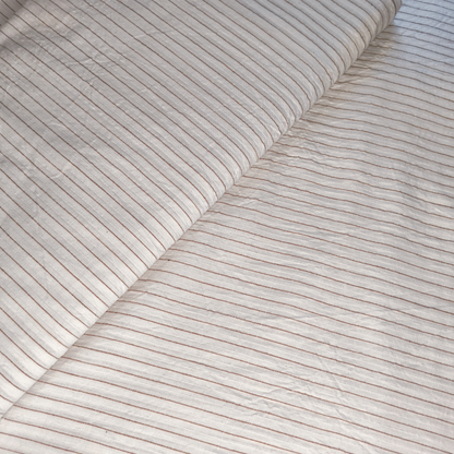 Cotton Handloom Fabric Stripe L Brown