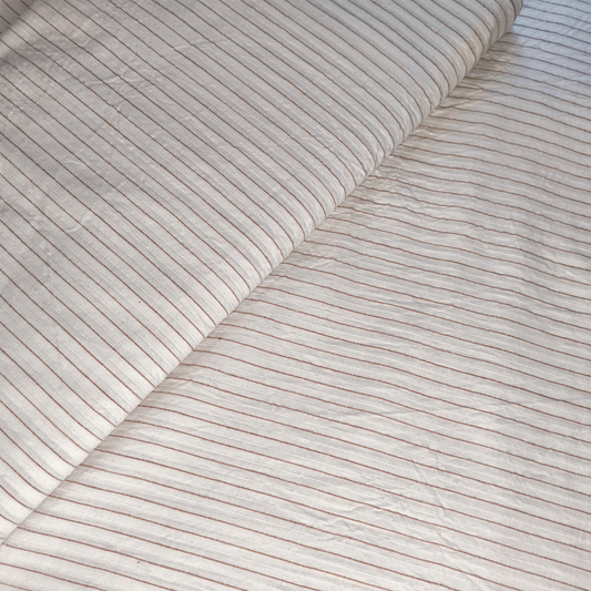 Cotton Khadi Fabric Stripe L Brown