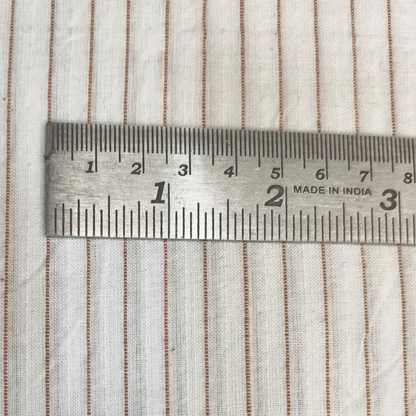 Cotton Khadi Fabric Stripe L Brown