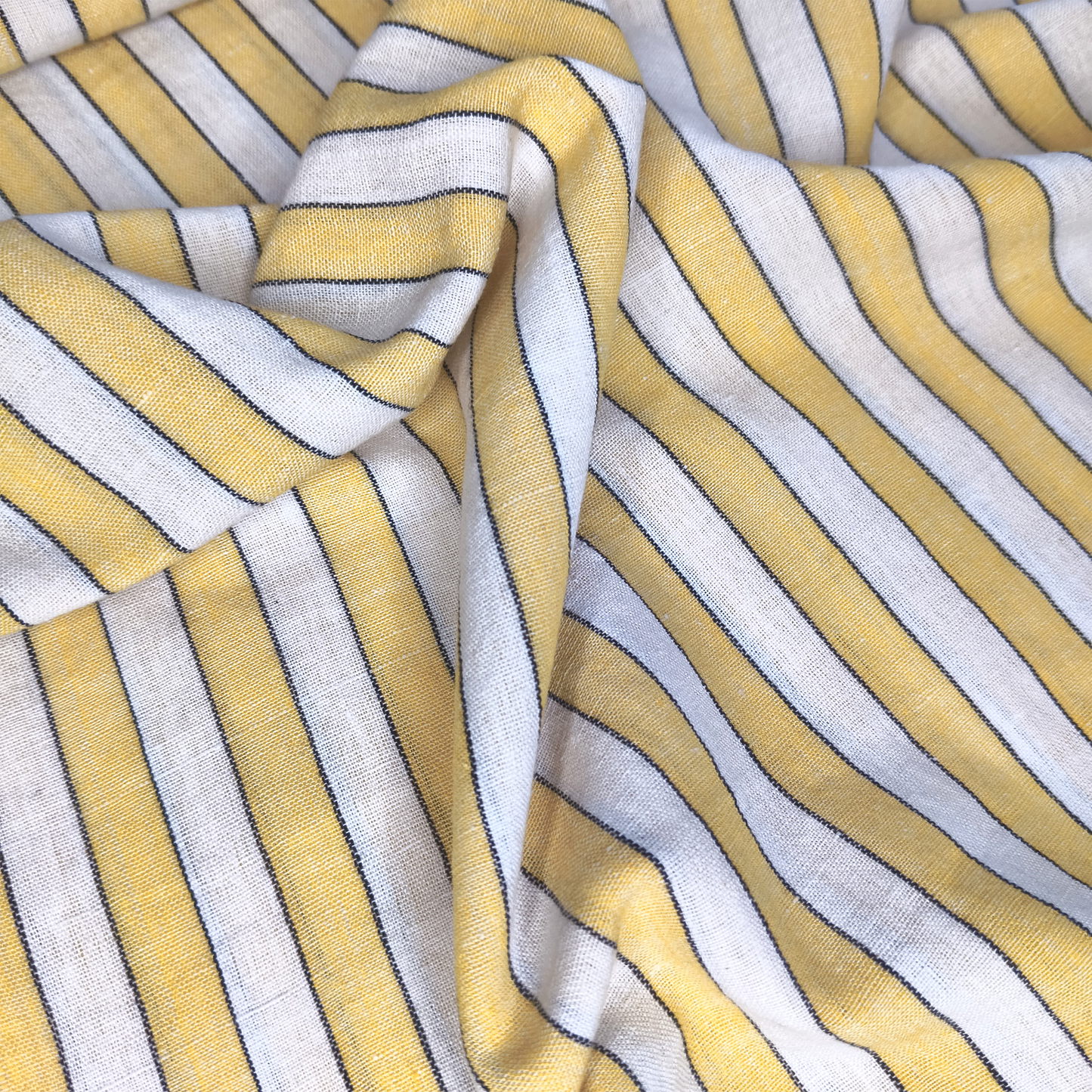 Cotton Handloom Fabric White orange stripe