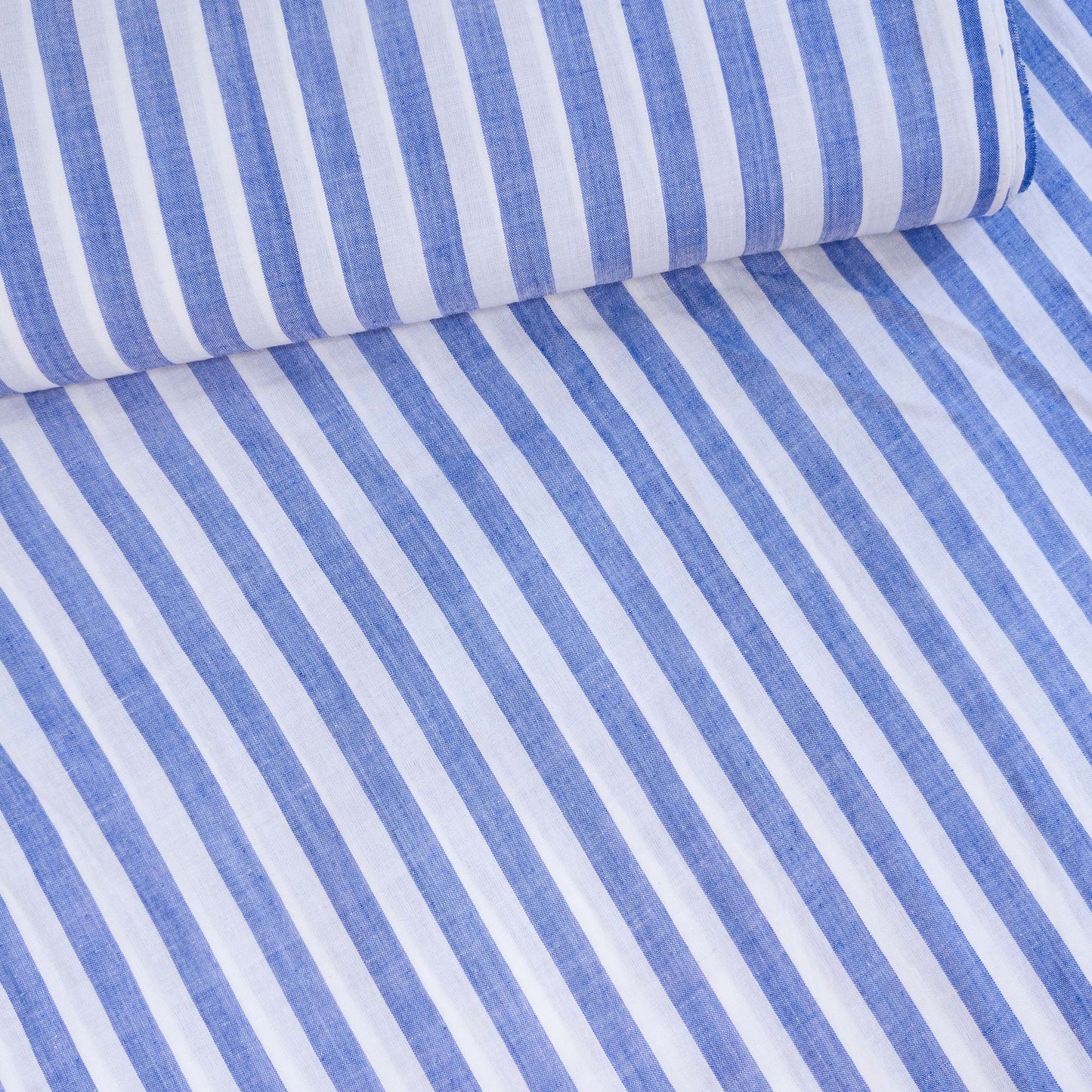 Cotton Handloom Fabric Sky Blue stripe