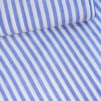Cotton Handloom Fabric Sky Blue stripe