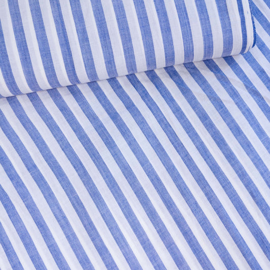 Cotton Handloom Fabric Sky Blue stripe