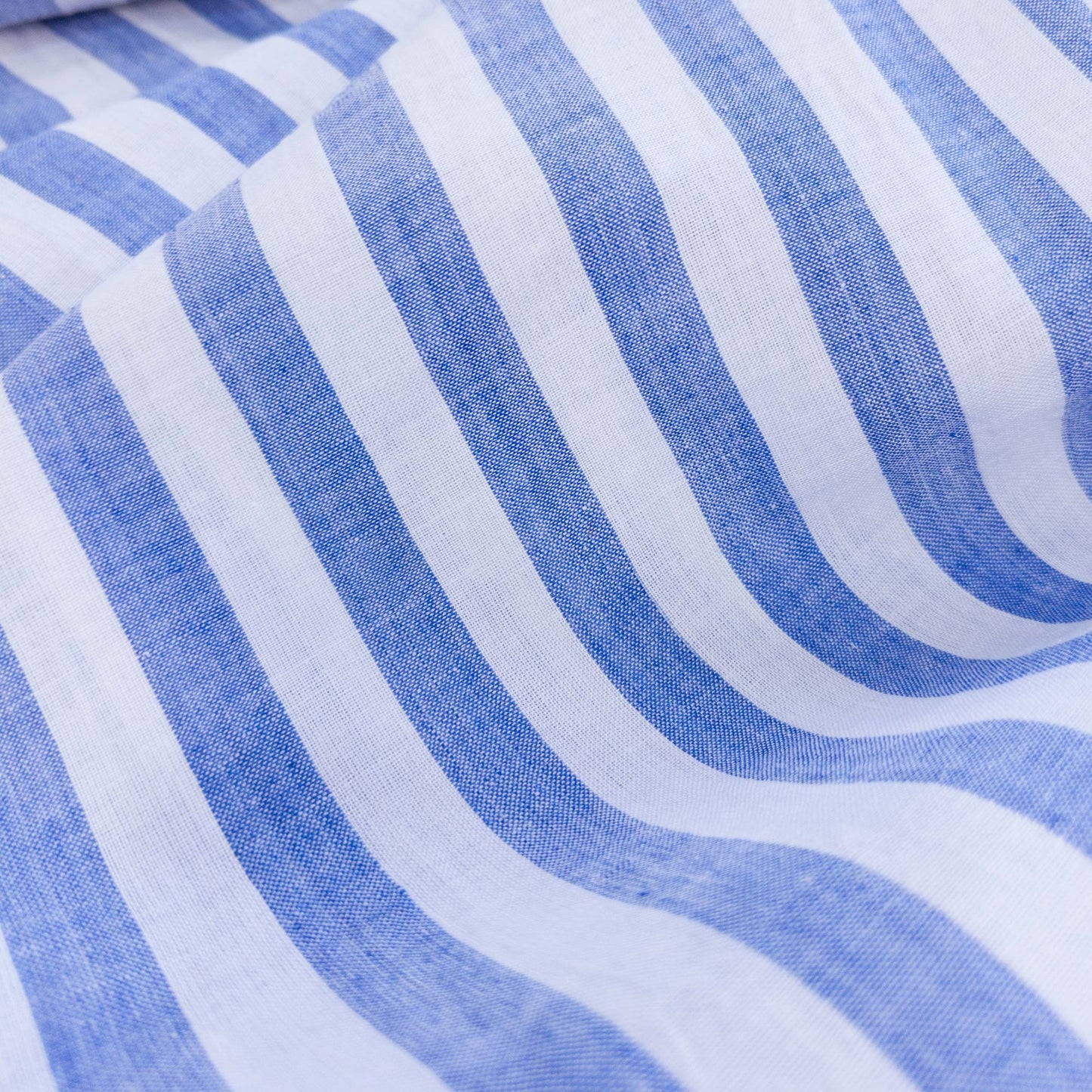 Cotton Handloom Fabric Sky Blue stripe