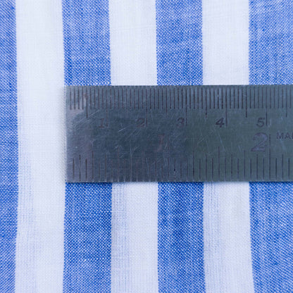 Cotton Handloom Fabric Sky Blue stripe