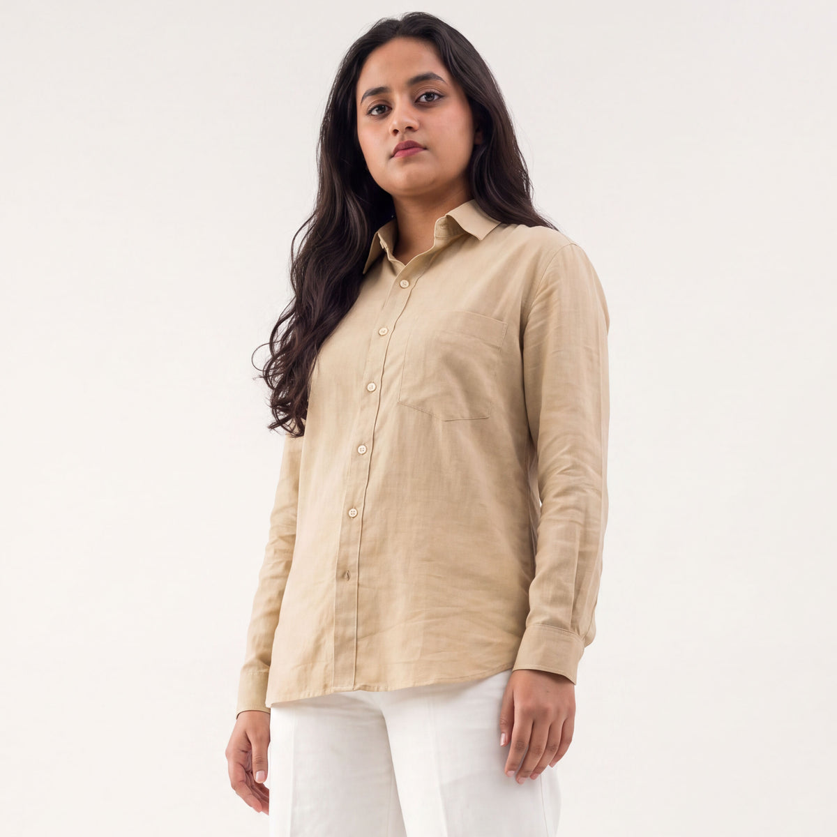 Cotton Handloom Fabric Khaki