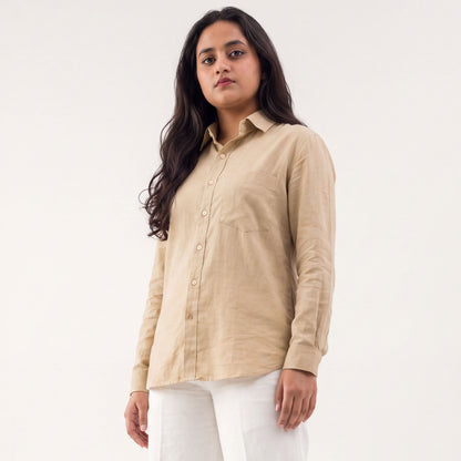 Cotton Handloom Fabric Khaki