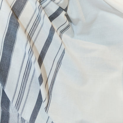 Cotton Handloom Fabric Grey White