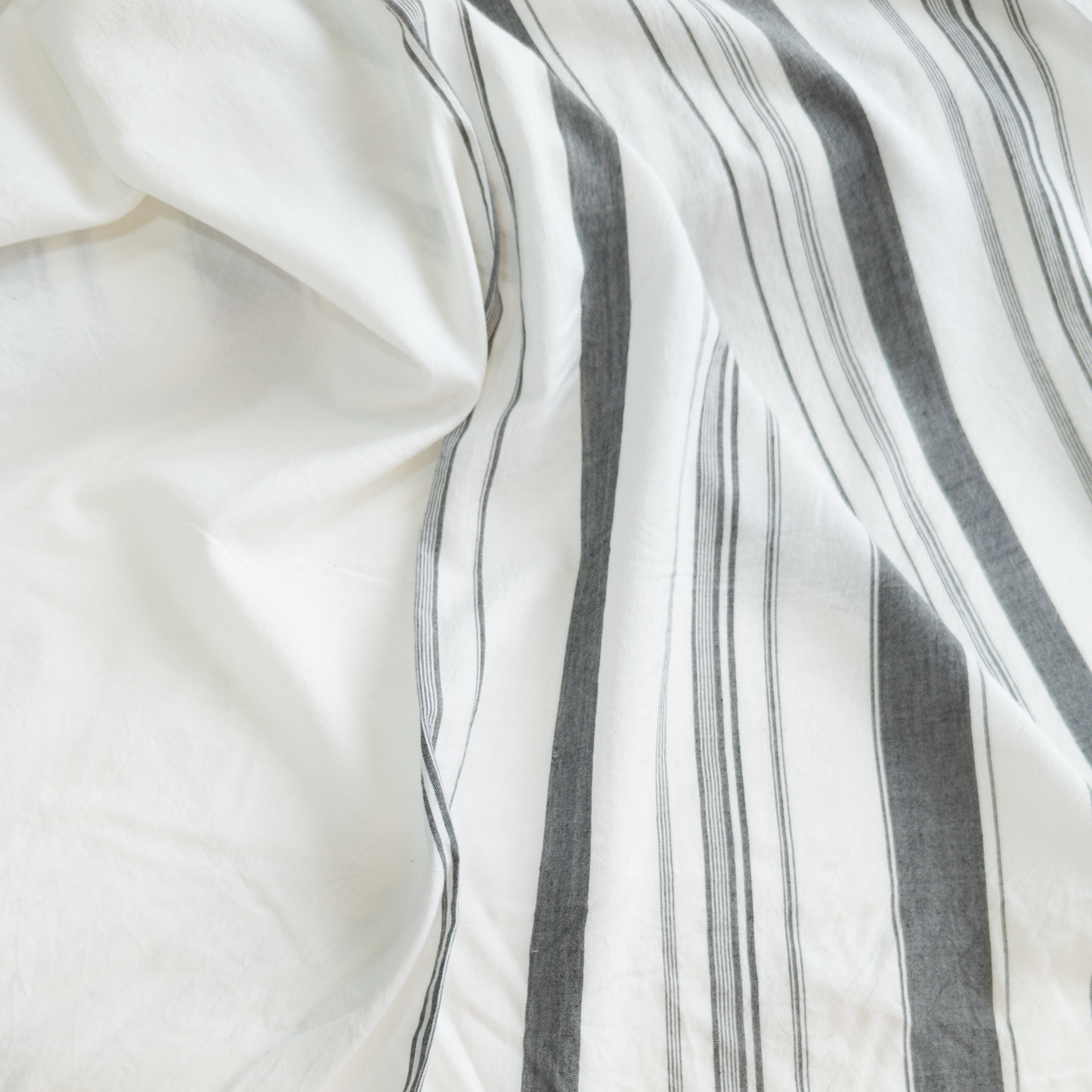 Cotton Handloom Fabric Grey White