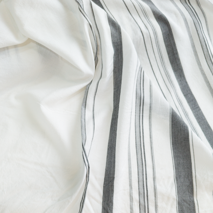 Cotton Handloom Fabric Grey White