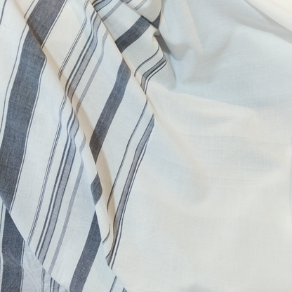Cotton Handloom Fabric Grey White