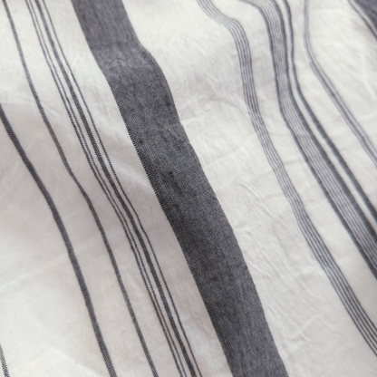 Cotton Handloom Fabric Grey White
