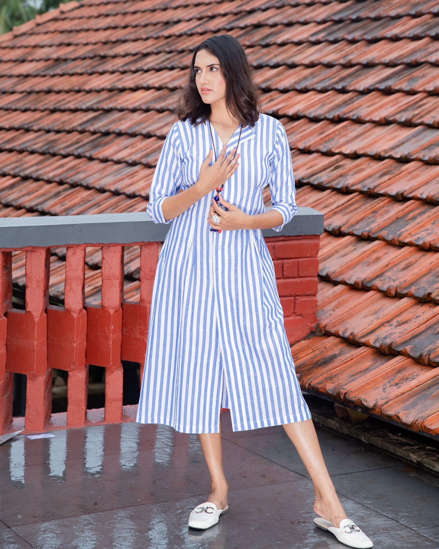 Blue Striped Dress