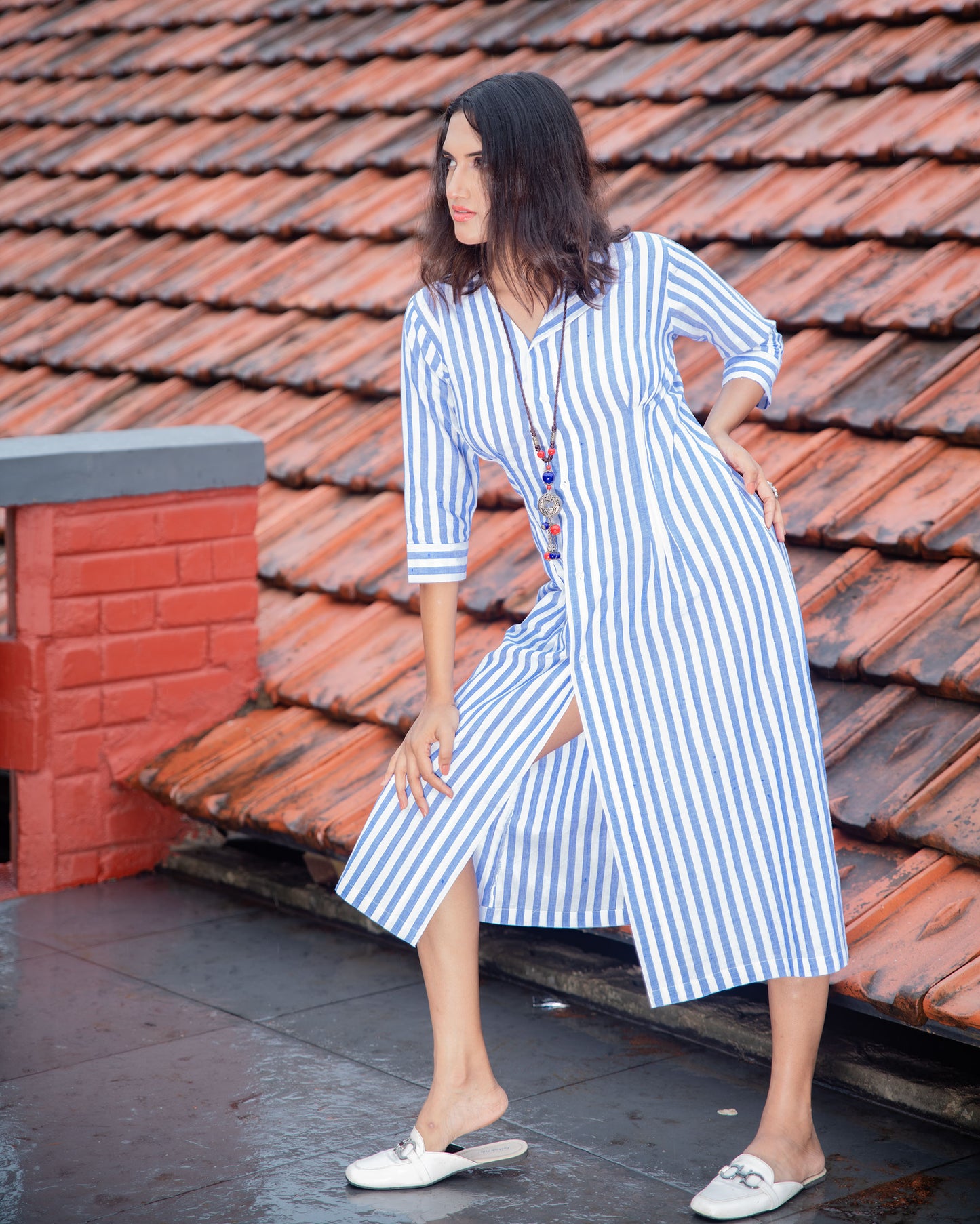 Blue Striped Dress