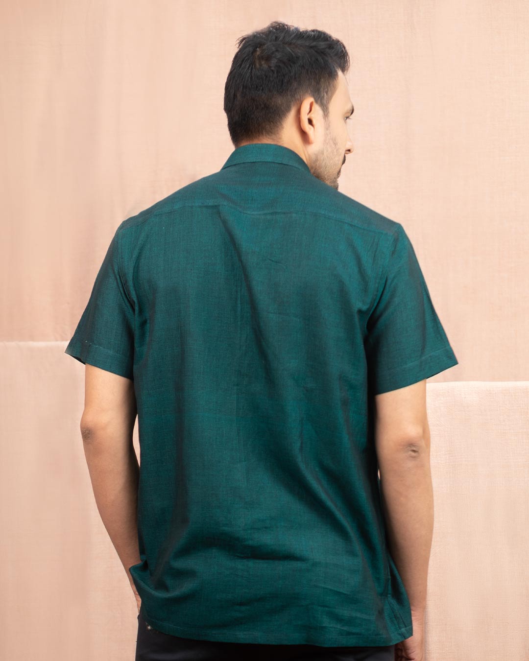 Half Sleeve Shirt Peacock Green