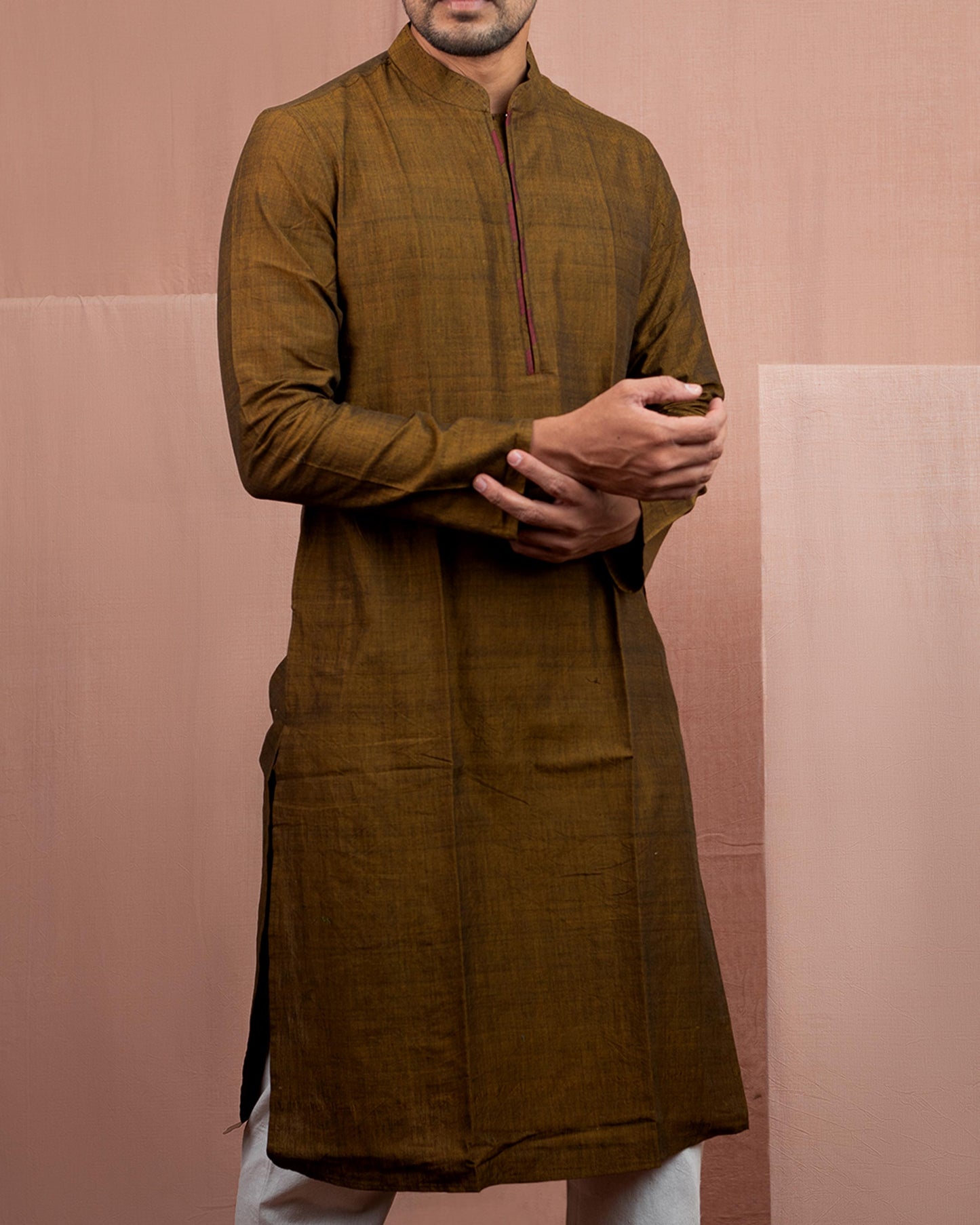 Full Sleeve Long Kurta Rusty Brown